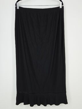 Claudia Richard Black Maxi Skirt with Ruffle Hem
